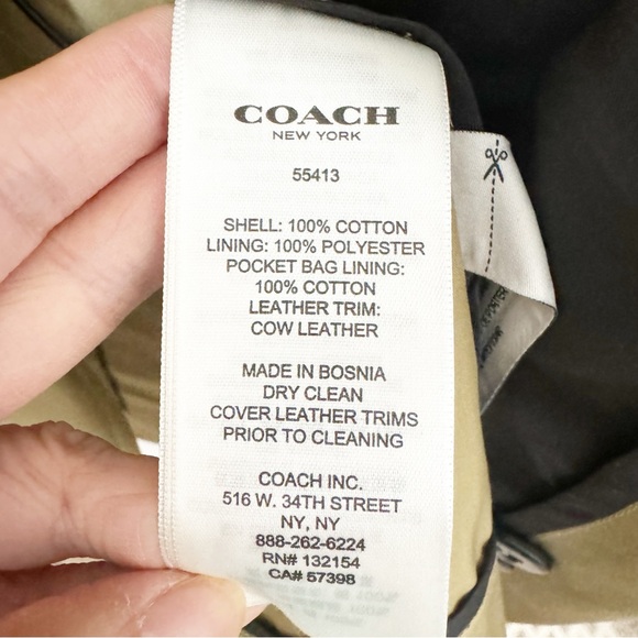 COACH Convertible Khaki Trench Coat Vest BRAND NEW WITH TAGS - Picture 12 of 15